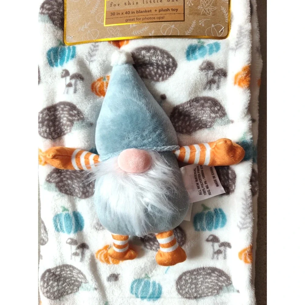 Thankful Baby's 1st Thanksgiving Blanket Gnome Lovey Toy Dream Kids Pumpkin‎ NWT